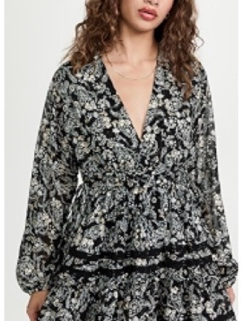 En Saison Paisley BoHo mini babydoll dress // size medium